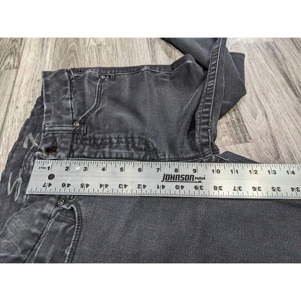 Seven 7 Womens Size 6 Embroidered Pockets Black Denim‎ Jeans